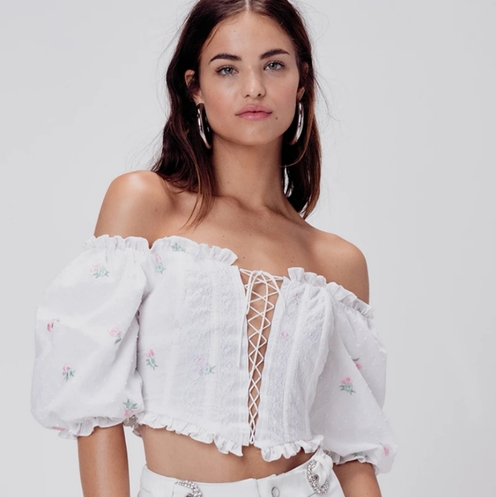 For Love and Lemons Rainey crop top
